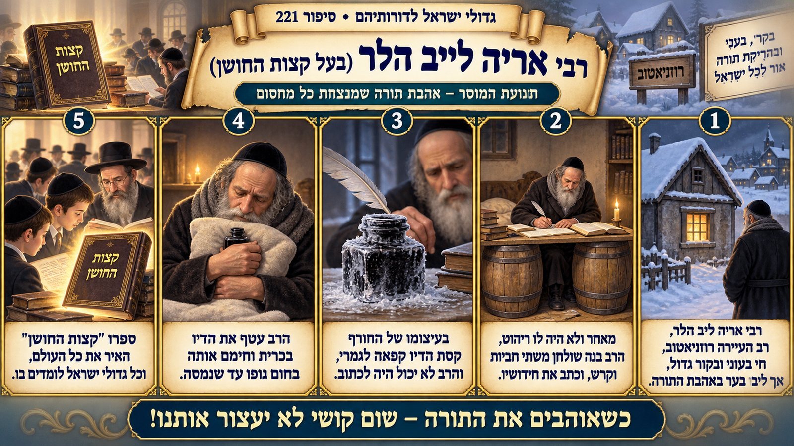 תמונת סיכום — תנועת המוסר: רבי אריה לייב הלר (בעל קצות החושן)